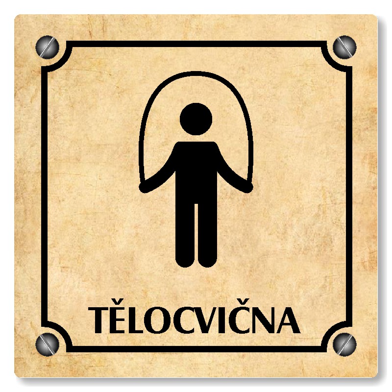 Tělocvična, 80x80mm, pergamen, Kansas
